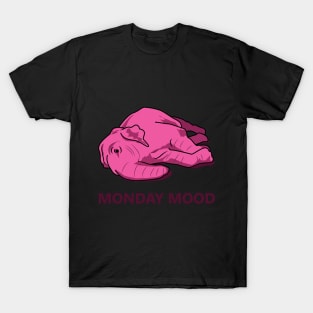 Pink elephant tired mood for monday T-Shirt